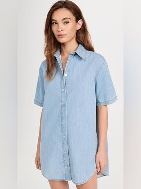 o.p.t Chance Denim Chambray Shirt Dress Blue Size S NWT